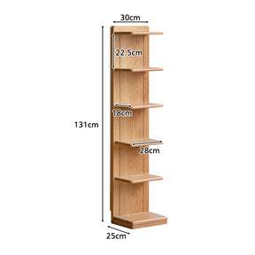 Lucian 4-Tier/5-Tier FAS-Graded Solid American Oak Wood Floor Bookcase Bookshelf/Storage Rack Multiple Color