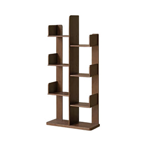 Wade 60cm/80cm Rubberwood Floor Bookshelf/Media Storage Shelves Walnut Color