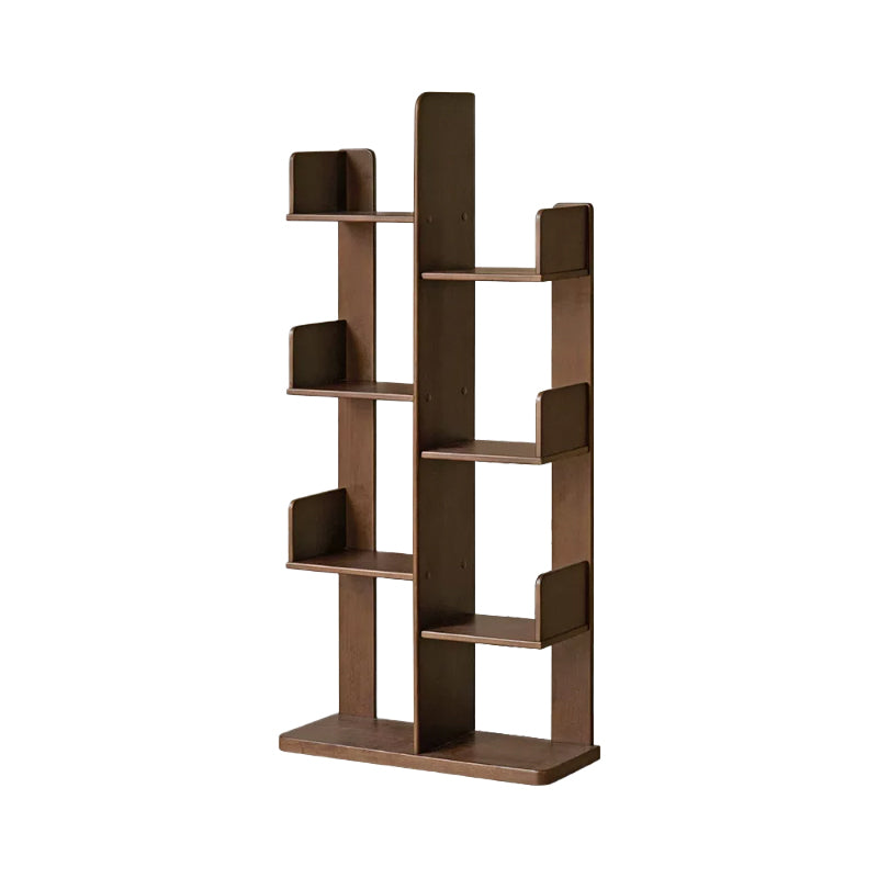 Wade 60cm/80cm Rubberwood Floor Bookshelf/Media Storage Shelves Walnut Color