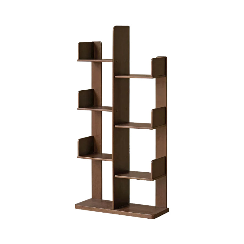Wade 60cm/80cm Rubberwood Floor Bookshelf/Media Storage Shelves Walnut Color