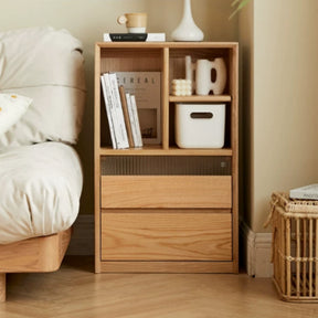 Zebedee FAS-Graded Solid American Oak Wood Floor-standing Modular Storage Cabinet Chest Set/Bookcase for Home Natural Wood Color
