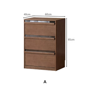 Alva 60cm Rubberwood Combination Bookcase Display Shelf/Storage Cabinet Walnut Color