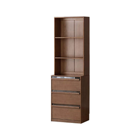 Alva 60cm Rubberwood Combination Bookcase Display Shelf/Storage Cabinet Walnut Color