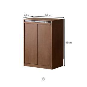Alva 60cm Rubberwood Combination Bookcase Display Shelf/Storage Cabinet Walnut Color