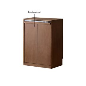 Alva 60cm Rubberwood Combination Bookcase Display Shelf/Storage Cabinet Walnut Color