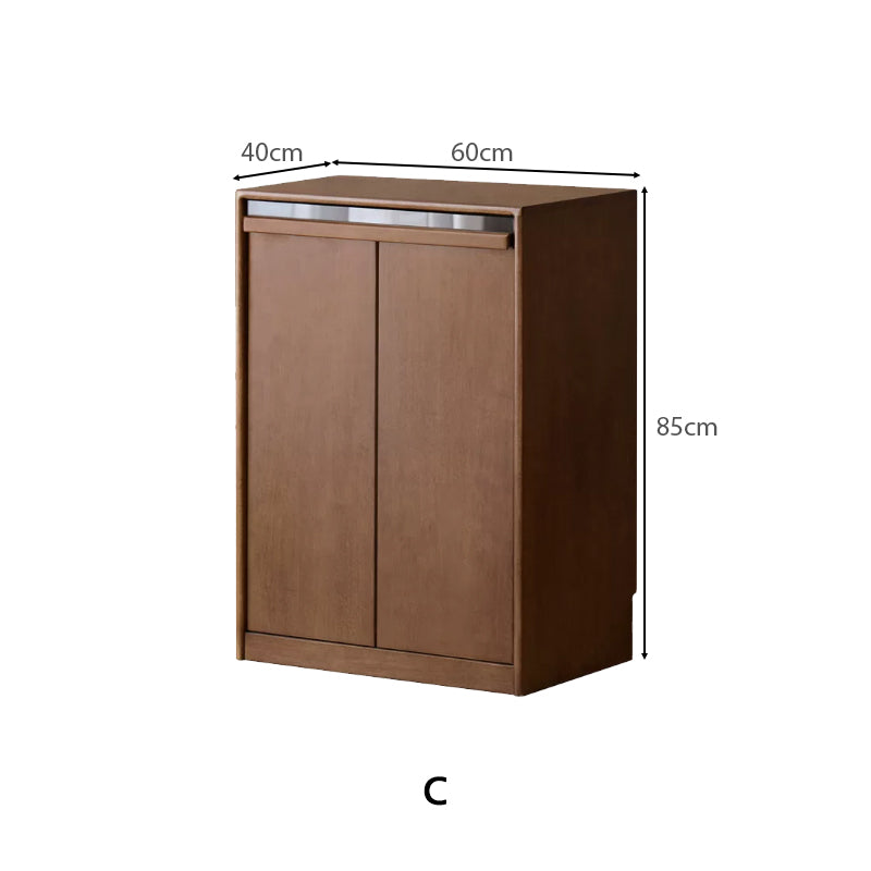 Alva 60cm Rubberwood Combination Bookcase Display Shelf/Storage Cabinet Walnut Color