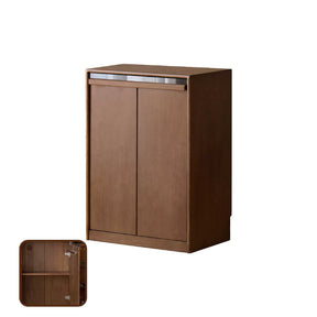 Alva 60cm Rubberwood Combination Bookcase Display Shelf/Storage Cabinet Walnut Color