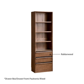 Aleta 65cm/80cm Rubberwood Bookcase Display Shelf/Storage Cabinet Walnut Color