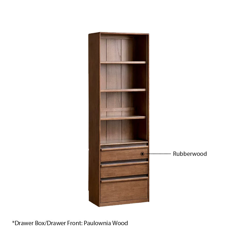 Aleta 65cm/80cm Rubberwood Bookcase Display Shelf/Storage Cabinet Walnut Color
