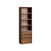 Aleta 65cm/80cm Rubberwood Bookcase Display Shelf/Storage Cabinet Walnut Color