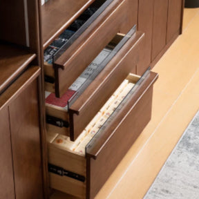 Aleta 65cm/80cm Rubberwood Bookcase Display Shelf/Storage Cabinet Walnut Color