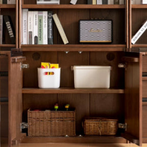 Aleta 65cm/80cm Rubberwood Bookcase Display Shelf/Storage Cabinet Walnut Color