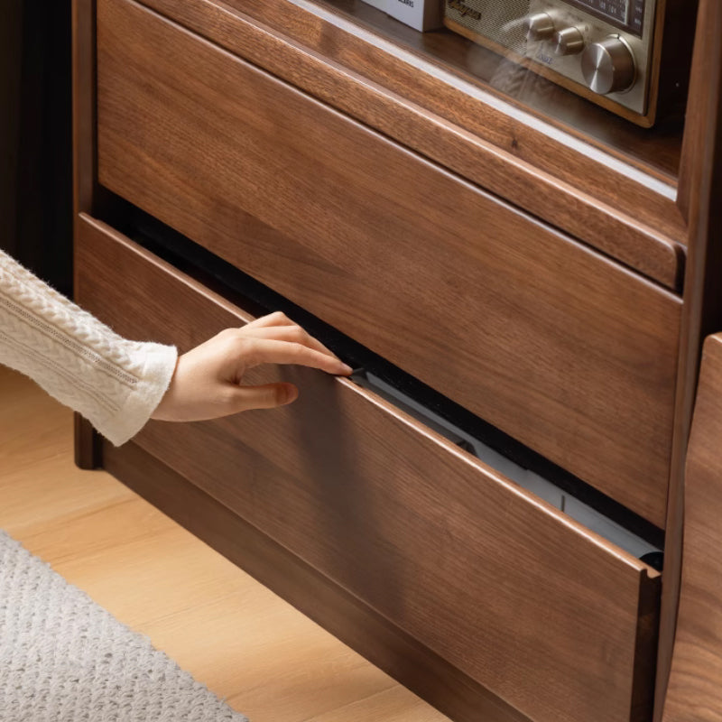 Frederick FAS-Graded Solid Black Walnut Wood Flip-door Bookcase Display Shelf/Storage Cabinet