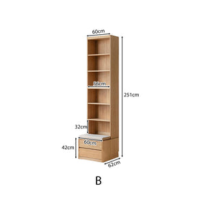 Eugene FAS-Graded Solid Ash Wood Bookcase Modular Display Shelf & Storage Multiple Size