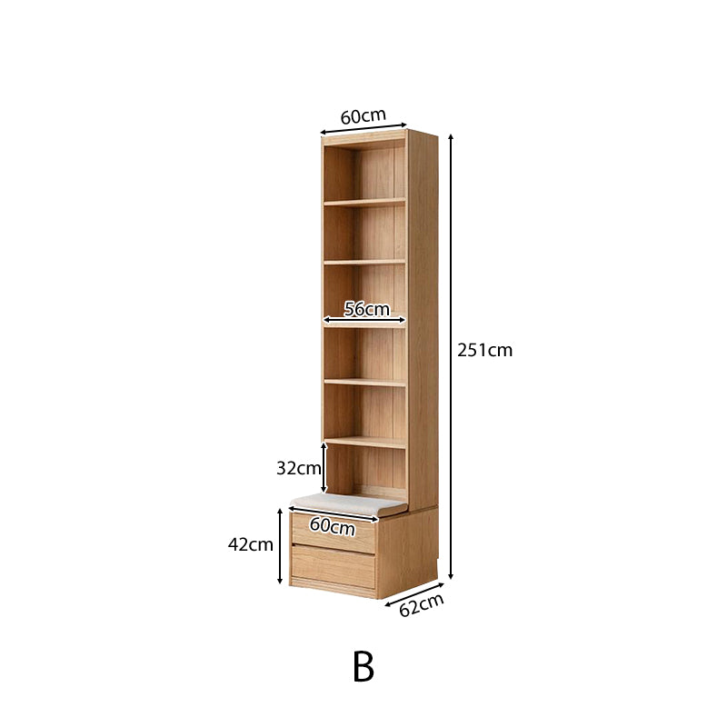 Eugene FAS-Graded Solid Ash Wood Bookcase Modular Display Shelf & Storage Multiple Size