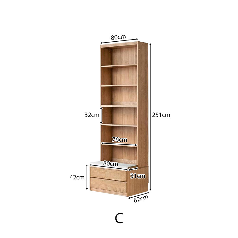 Eugene FAS-Graded Solid Ash Wood Bookcase Modular Display Shelf & Storage Multiple Size
