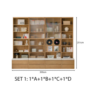 Eugene FAS-Graded Solid Ash Wood Bookcase Modular Display Shelf & Storage Multiple Size