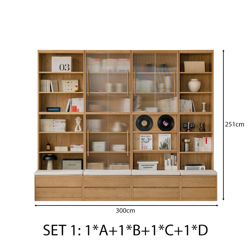 Eugene FAS-Graded Solid Ash Wood Bookcase Modular Display Shelf & Storage Multiple Size