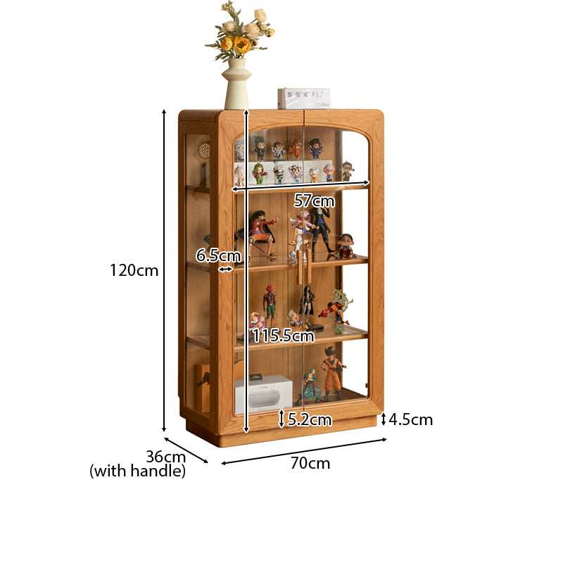 Emery 70cm FAS-Graded Solid Cherry Wood Bookcase Display Shelf/Storage Cabinet