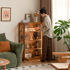 Emery 70cm FAS-Graded Solid Cherry Wood Bookcase Display Shelf/Storage Cabinet