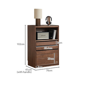 Heidi 70cm FAS-Graded Solid Black Walnut Wood Bookcase Display Shelf/Storage Cabinet