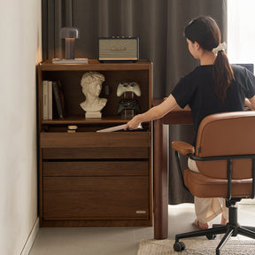 Heidi 70cm FAS-Graded Solid Black Walnut Wood Bookcase Display Shelf/Storage Cabinet