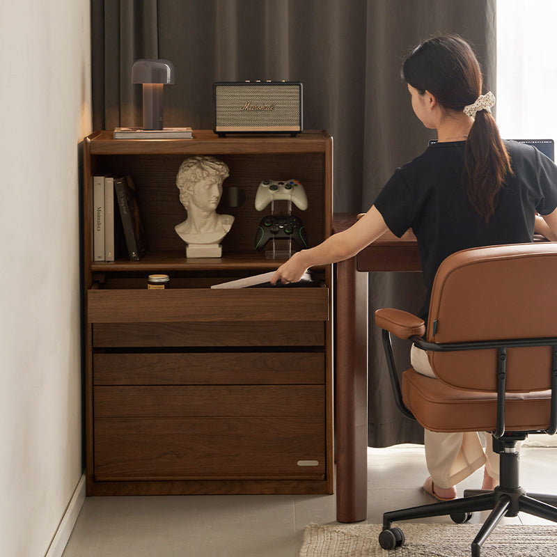 Heidi 70cm FAS-Graded Solid Black Walnut Wood Bookcase Display Shelf/Storage Cabinet