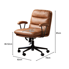 Hugh Genuine Leather Adjustable Height Computer Chair/Office Chair and Iron Legs
