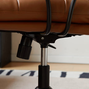 Hugh Genuine Leather Adjustable Height Computer Chair/Office Chair and Iron Legs