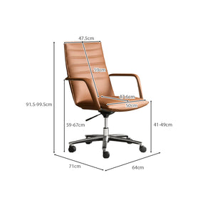 Weston Adjustable Height Eco-friendly Cloud Leather Office Chair/Computer Chair with Caster Wheels Orange Color