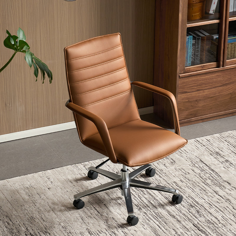Weston Adjustable Height Eco-friendly Cloud Leather Office Chair/Computer Chair with Caster Wheels Orange Color