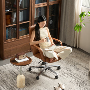 Weston Adjustable Height Eco-friendly Cloud Leather Office Chair/Computer Chair with Caster Wheels Orange Color