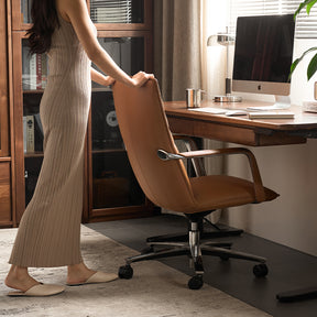 Weston Adjustable Height Eco-friendly Cloud Leather Office Chair/Computer Chair with Caster Wheels Orange Color
