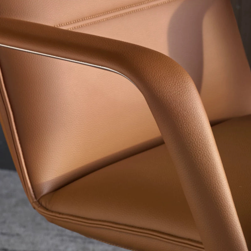 Weston Adjustable Height Eco-friendly Cloud Leather Office Chair/Computer Chair with Caster Wheels Orange Color