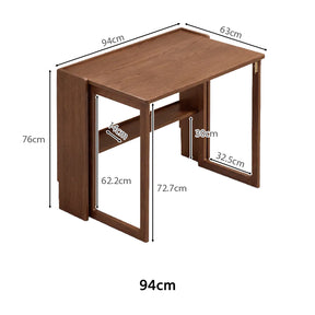 Adara 70cm/94cm FAS-Graded Solid American Oak Wood Space Saving Folding Table/Foldable Dining Table