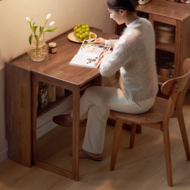 Adara 70cm/94cm FAS-Graded Solid American Oak Wood Space Saving Folding Table/Foldable Dining Table