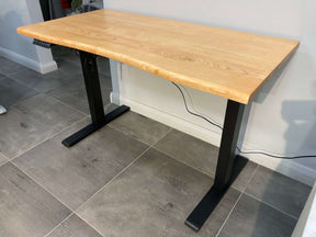 Electric Height-Adjustable Solid Timber Study Desk/Home Office Sit Stand Desk/Oak Color Top