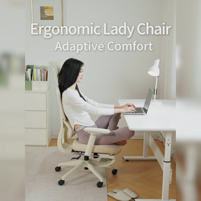Myrna Adjustable Height Office Chair with Lumbar Support and Headrest/Caster Wheels