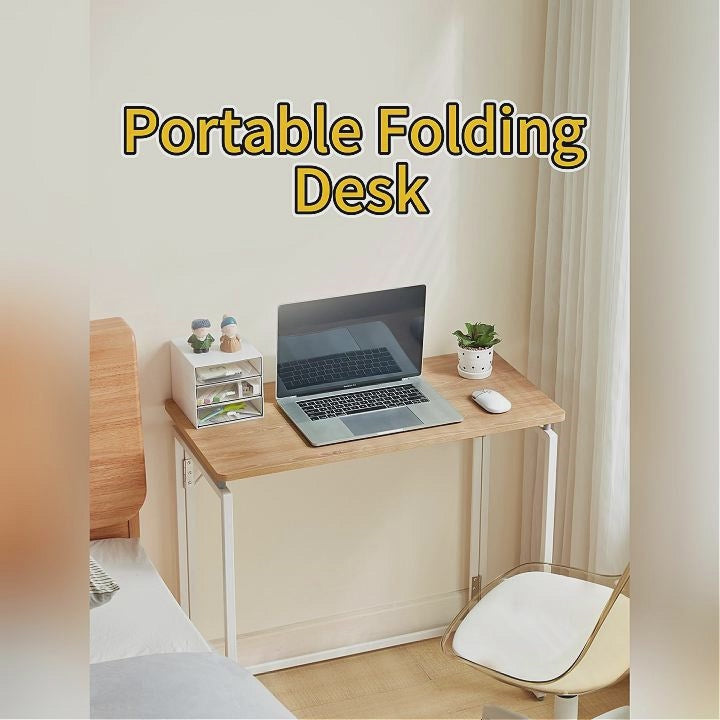 Malachi 80cm/100cm Iron Frame Folding Study Desk/Computer Table Multiple Color