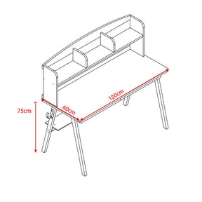 Solid Wood Study Desk with Shelf/Solid Timber/Minimal Assembly/Natural Wood Colour