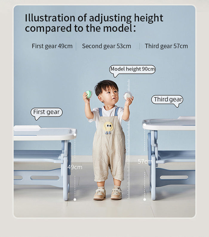Adjustable Baby Desk & Chair Ergonomic Design in Soft Blue OZ Study