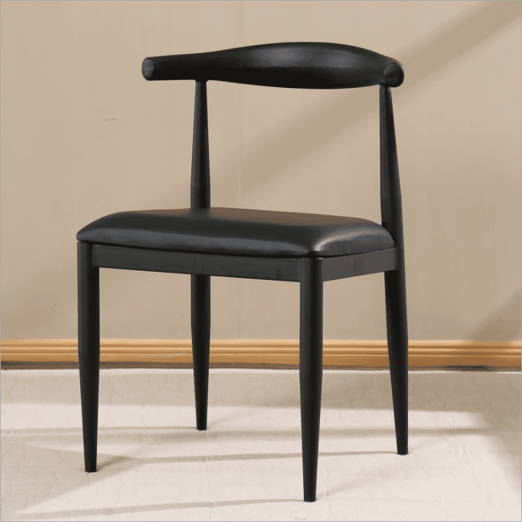 Leo Dining Chair/Solid wood legs/ PU leather/Minimalist/Black
