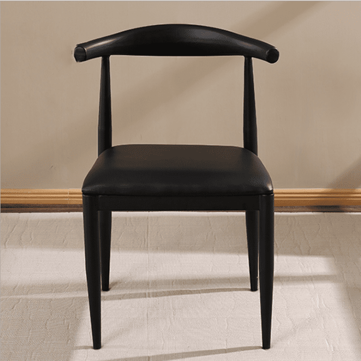 Leo Dining Chair/Solid wood legs/ PU leather/Minimalist/Black