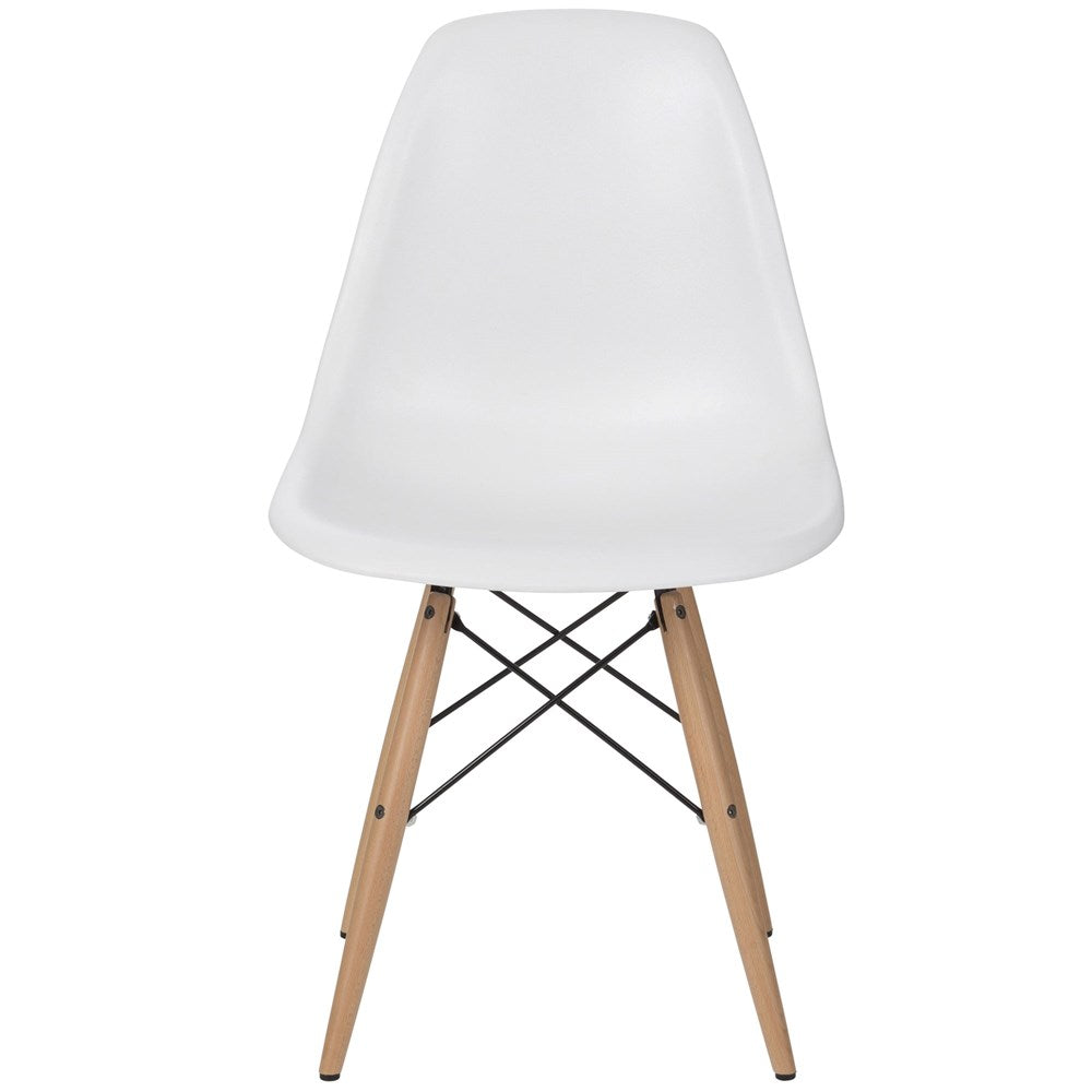 LETA Modern Dining Chair/Side Chair/One Piece/White