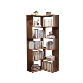 Ossab Walnut Solid Wood Corner Shelf/Bookcase/Showcase/Rubberwood
