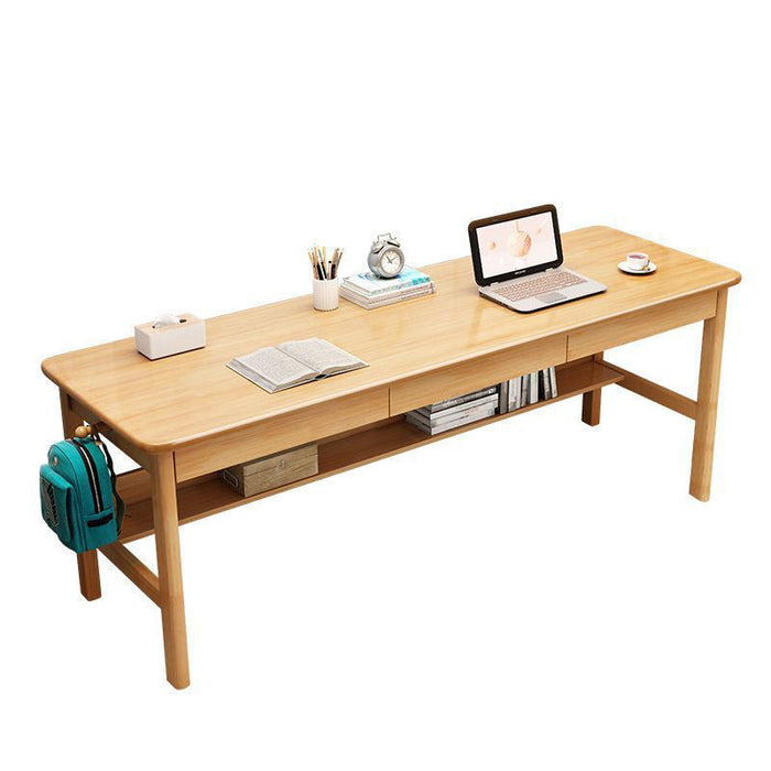 Normal Study Desk Lynard Solid Wood Study Desk with Drawers/Rubberwood/Long Study Desk/1 ...