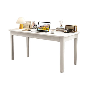 Mitch Solid Wood Study Desk /Rubberwood/Minimal Assembly/White