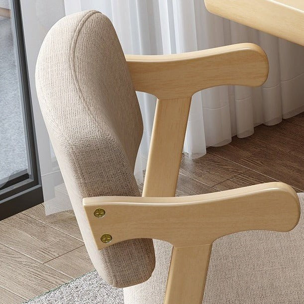 Solid Timber Z Shape Dining Chair/Study Chair/Pinewood/Cotton and Linen