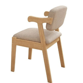 Solid Timber Z Shape Dining Chair/Study Chair/Pinewood/Cotton and Linen