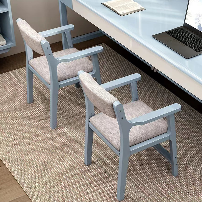 Sinoa Height Adjustable Solid Timber Study Chair /Rubberwood/Cotton and Linen